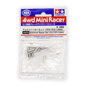 Tamiya 15473 Set Distanziali in Alluminio 20 pezzi misure 1.5 3 6 6.7 12mm per assetto rulli Mini 4WD